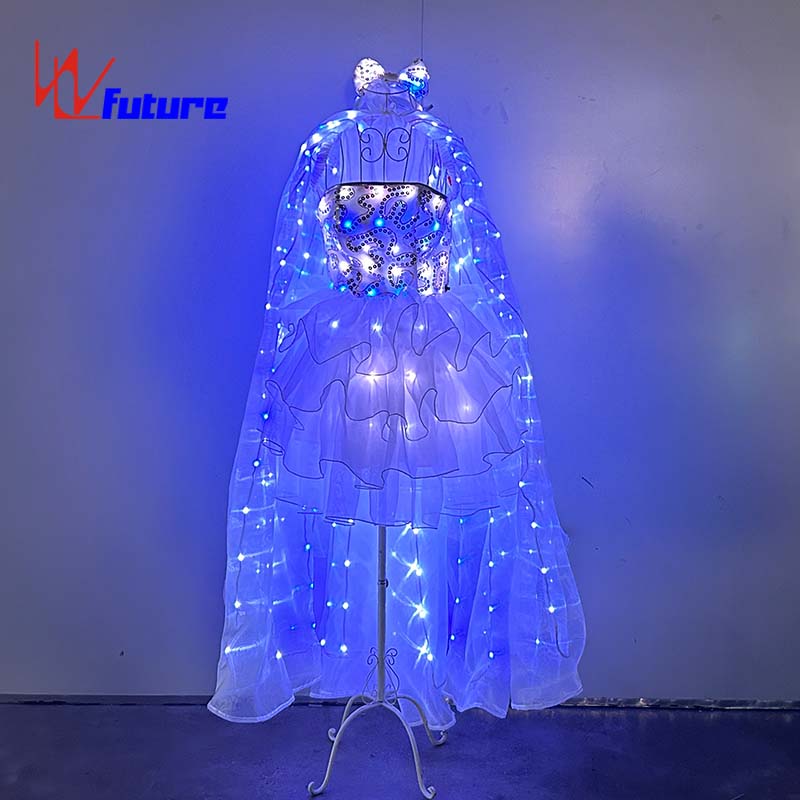 LED发光斗篷+抹胸短裙+蝴蝶结