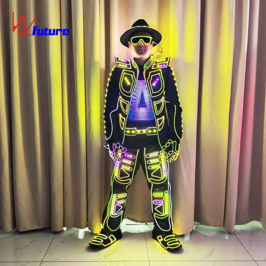 Fiber optic led geometric luminescence suit