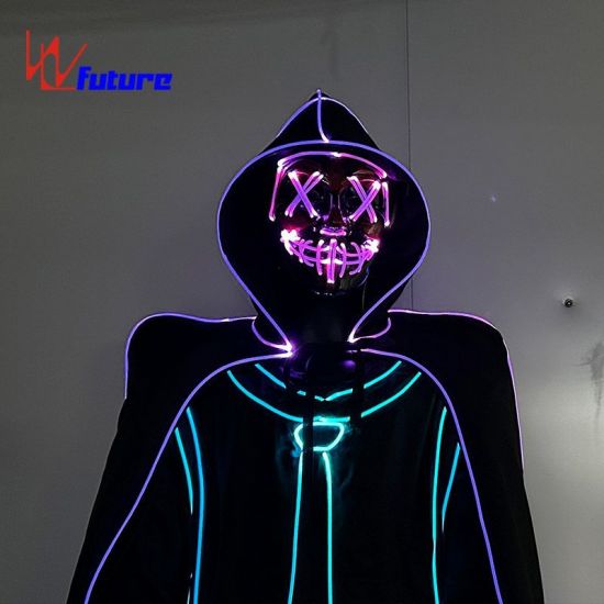 LED光纤发光嘻哈小丑套装