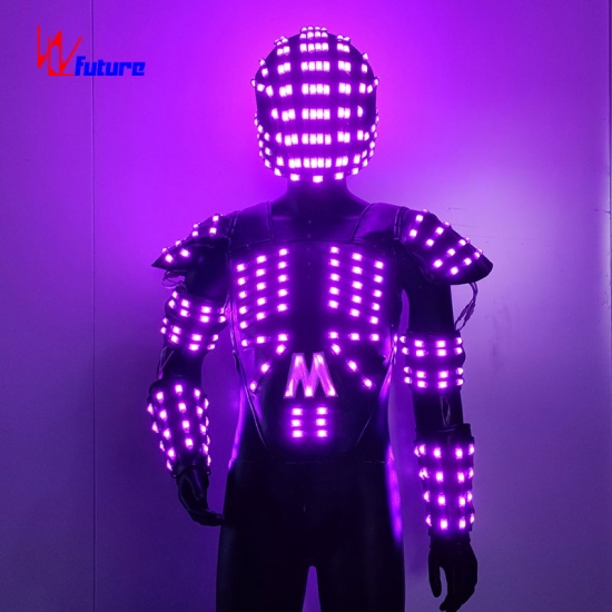 Full color LED light leather vest and helmet