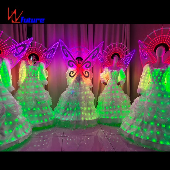 Led头饰蝴蝶翅膀礼服裙