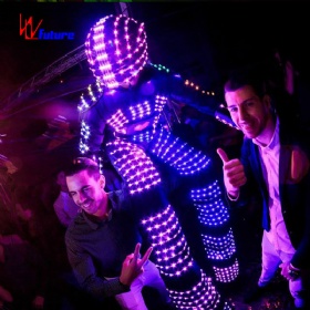 Future wireless controller LED stilt clothing, light-emitting robot controllable display WL-157