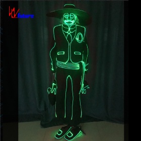 Future exotic clown play costume smiley face mask big hat fiber light emitting costume WL-199