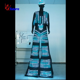 未来无线编程控制幻彩变色LED发光高跷服装WL-248