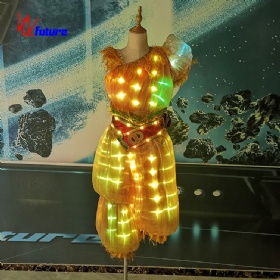 未来全彩LED发光服装麦田劳动者儿童演出服饰WL-278