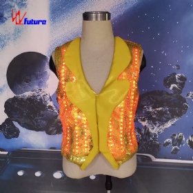 Luminescent gold jacket LED clothing