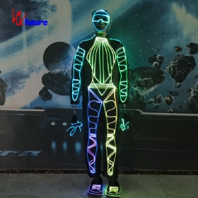 Luminous dancer rave costume