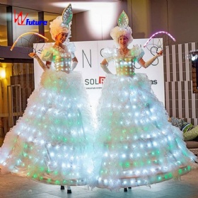 LED light V-neck wedding dress WL-022stilt