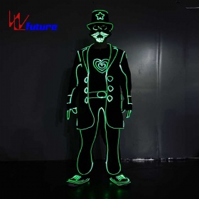 Fiber optic Talent show bearded gentleman dress light up performance costume