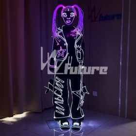 光纤发光女孩潮酷舞蹈服